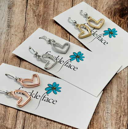 Boucles d'oreilles pendantes cœur ouvert
