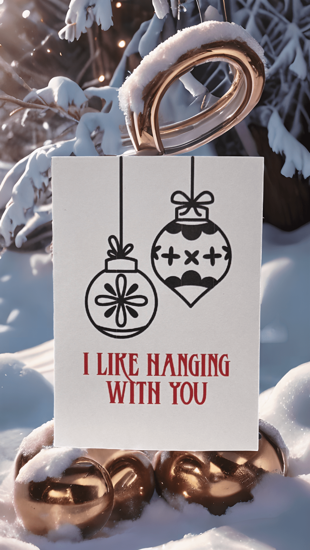 Hanging With You Christmas Card