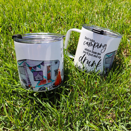 Camping Advice Stainless Steel 17oz Coffee Mug | Summer Mug