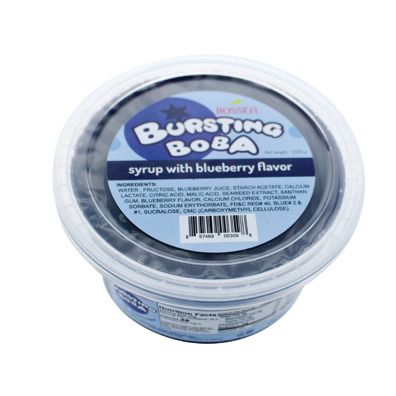Blueberry Bursting Boba® | Popping Boba | 490g Mini Tub | 6 Mini Tubs Per Case | 60 Cases Per Pallet | Ships Free Within Canada on Orders Above CAD $199