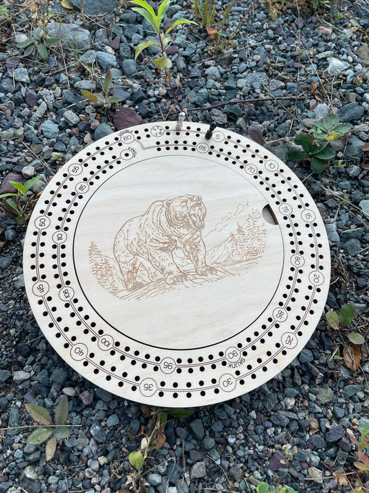 Plateau de Cribbage de 9 pouces fait à la main pour deux joueurs avec rangement | Jeu de voyage en bois par F&C Gift Store