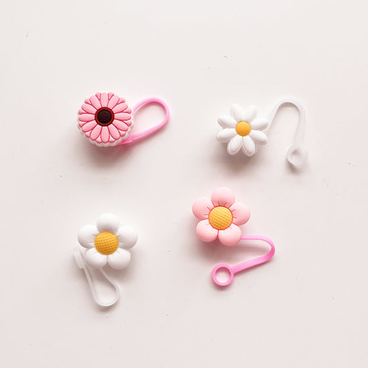 Lid for straw - flowers