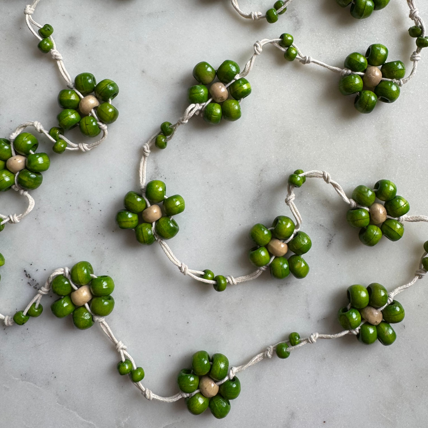 Wooden Ball Flower Necklace
