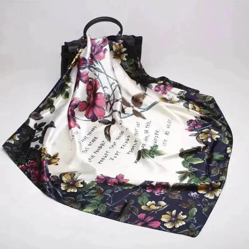 Imitation Silk Printed Floral Arab  Headscarf
