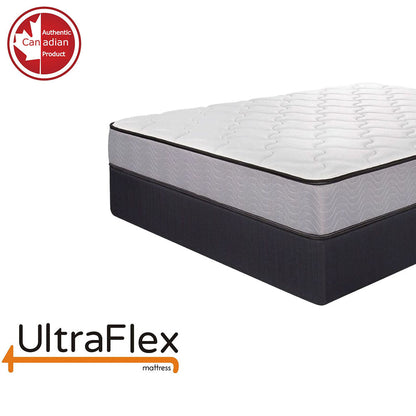 Ensemble matelas et sommier UltraFlex® PARADISE - Mélange de mousse naturelle haute densité, faible transfert de mouvement, matelassage Comfort+, gel frais orthopédique et soutien postural écologique (Fabriqué au Canada)