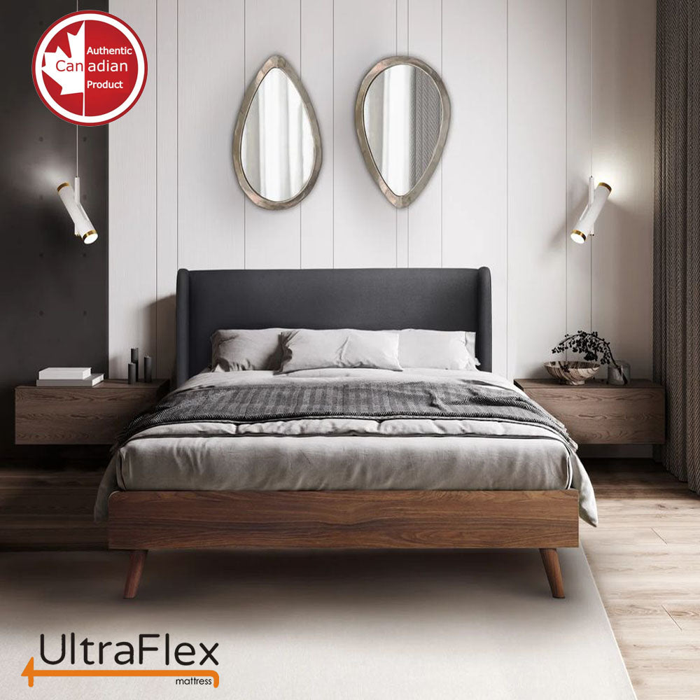 Matelas Écologique UltraFlex® PARADISE - Mélange de mousse naturelle haute densité, faible transfert de mouvement, matelassage Confort+, gel frais orthopédique et soutien postural de la colonne vertébrale (Fabriqué au Canada)