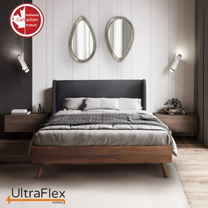 Matelas Écologique UltraFlex® PARADISE - Mélange de mousse naturelle haute densité, faible transfert de mouvement, matelassage Confort+, gel frais orthopédique et soutien postural de la colonne vertébrale (Fabriqué au Canada)