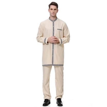 Islamic Two piece wear for Men  Saudi Arab  Men's Robe Suit Arab2pcs Thobe Jubba Thoub Robe