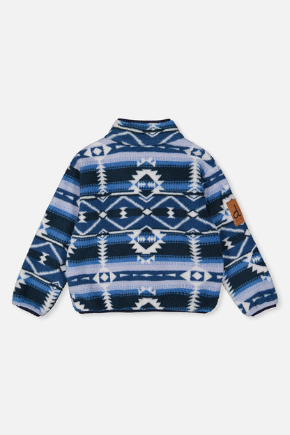Mid-Season Plush Pullover Jacket Aztec Blue