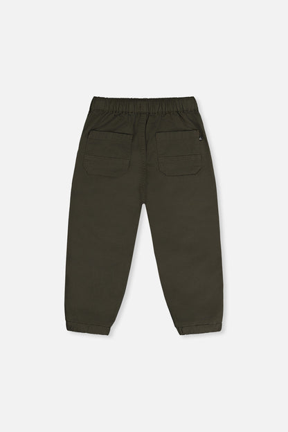 Stretch Canvas Jogger Pants Very Dark Green