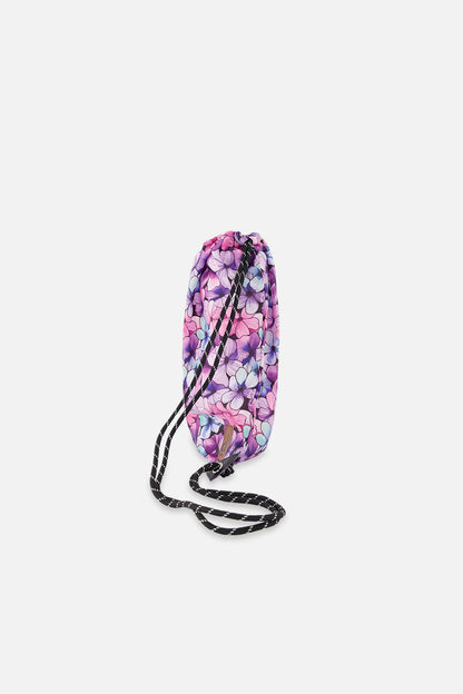 Drawstring Bag Black Floral Print