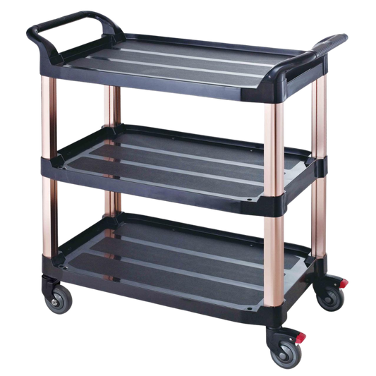 Chariot de ménage en plastique, conception ouverte sans portes