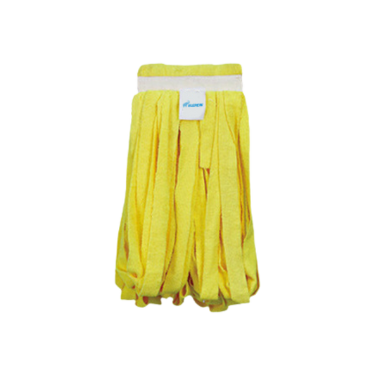 Tête de vadrouille en microfibre jaune à bande large de 14 oz