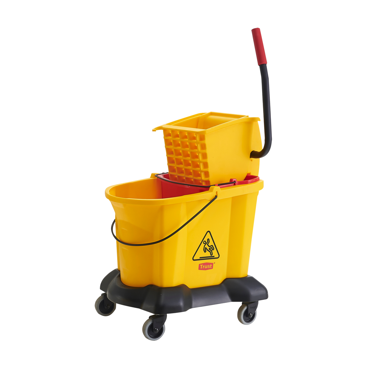 Seau-essoreur jaune double eau 33 L à presse latérale