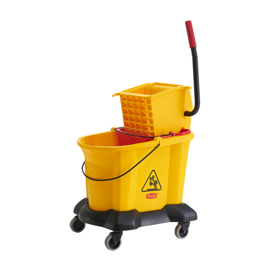 Seau-essoreur jaune double eau 33 L à presse latérale