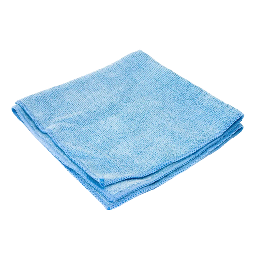Blue Microfiber Cleaning Cloths 16" x 16" – 25 Pack (8 Packs per Case)