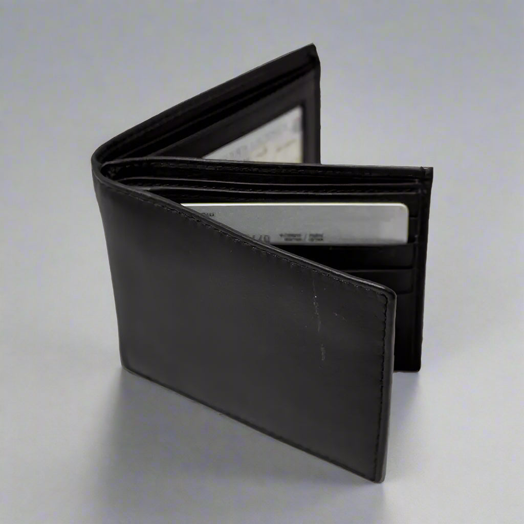 Portefeuille en cuir JBG International Men's Center Wing Bifold avec protection RFID