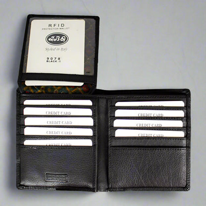 Portefeuille en cuir JBG International pour homme, à deux volets et à rabat vertical