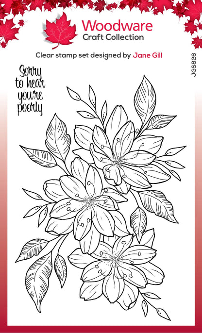 Woodware Clear Singles Clematis Trio 4 in x 6 in Stamp