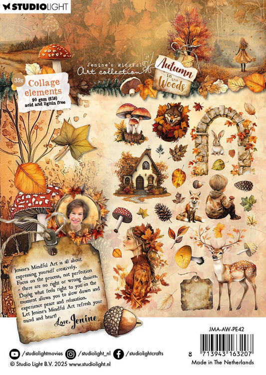 JMA Paper Elements 35 Collage Elements Autumn In The Woods 35 Pieces