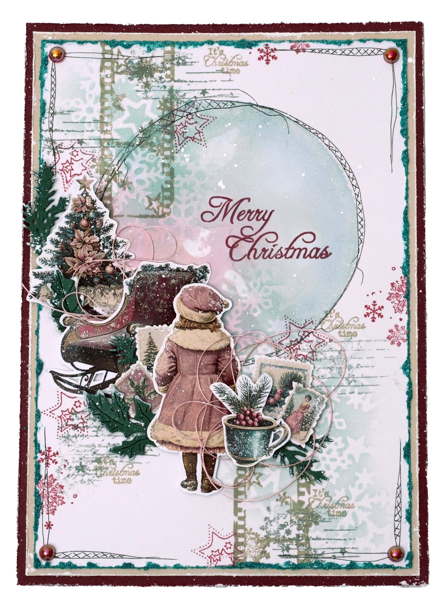 JMA Clear Stamp Holiday Wishes Christmas Blush 14 Pieces