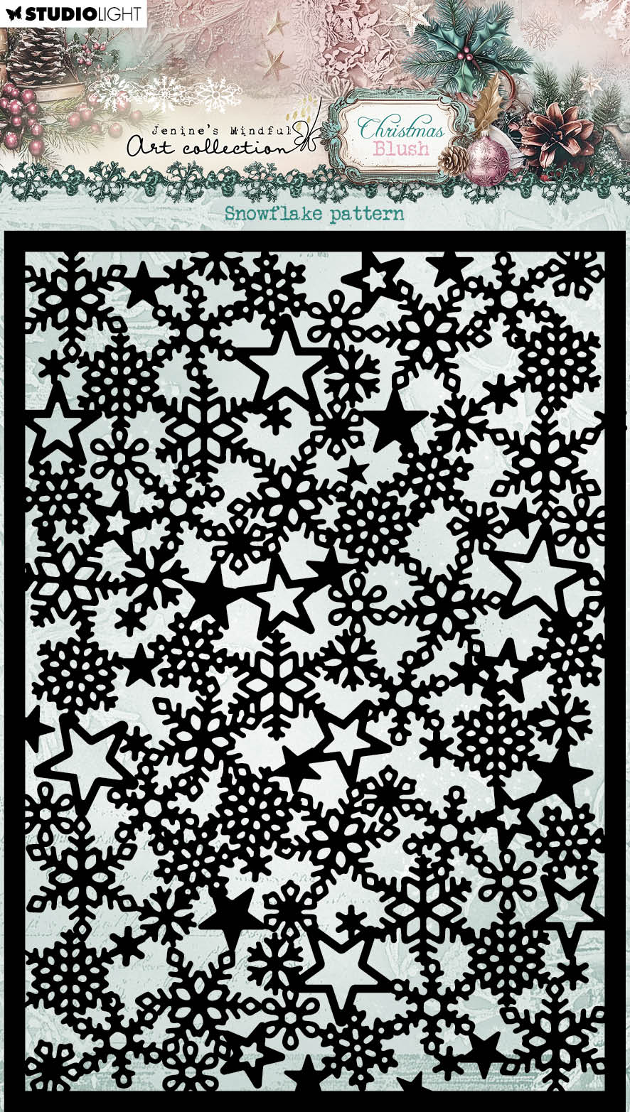 JMA Mask Snowflake Pattern Christmas Blush 1 Piece