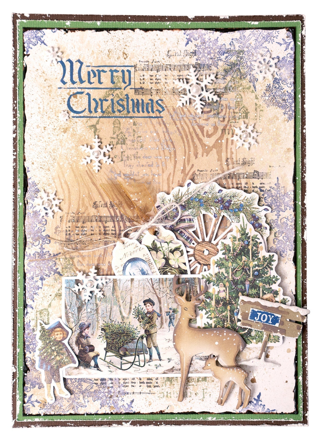 JMA Mask Winter Collage Vintage Christmas 148x210x1mm 1 PC nr.241