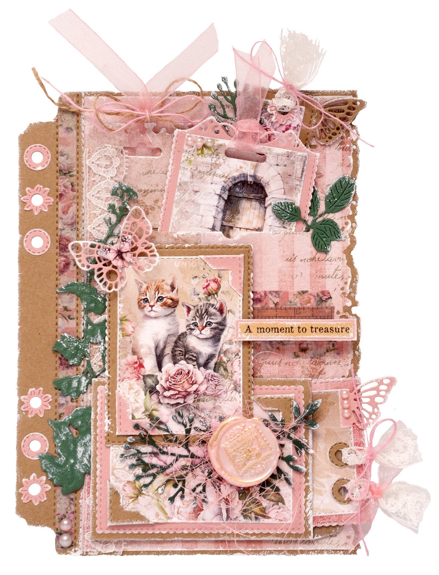 JMA Ribbon Organza & Hemp - Pinks Victorian Dreams 4 PC