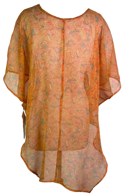 PRG6525 Sheer Avatar Pure Silk Waterfall Top