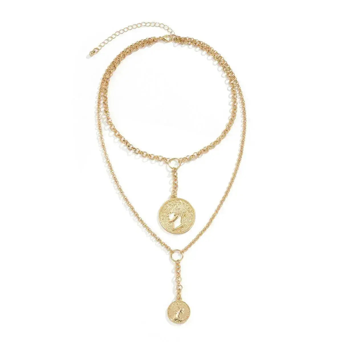 Jewelry Portrait Embossed Tassel Necklace Female
