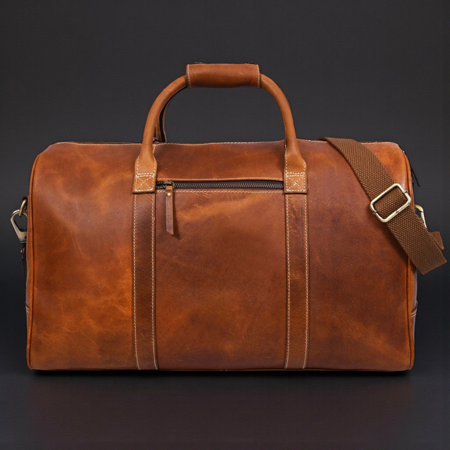 Le sac de voyage Wayfarer - Sac de sport classique en cuir pleine fleur couleur cognac