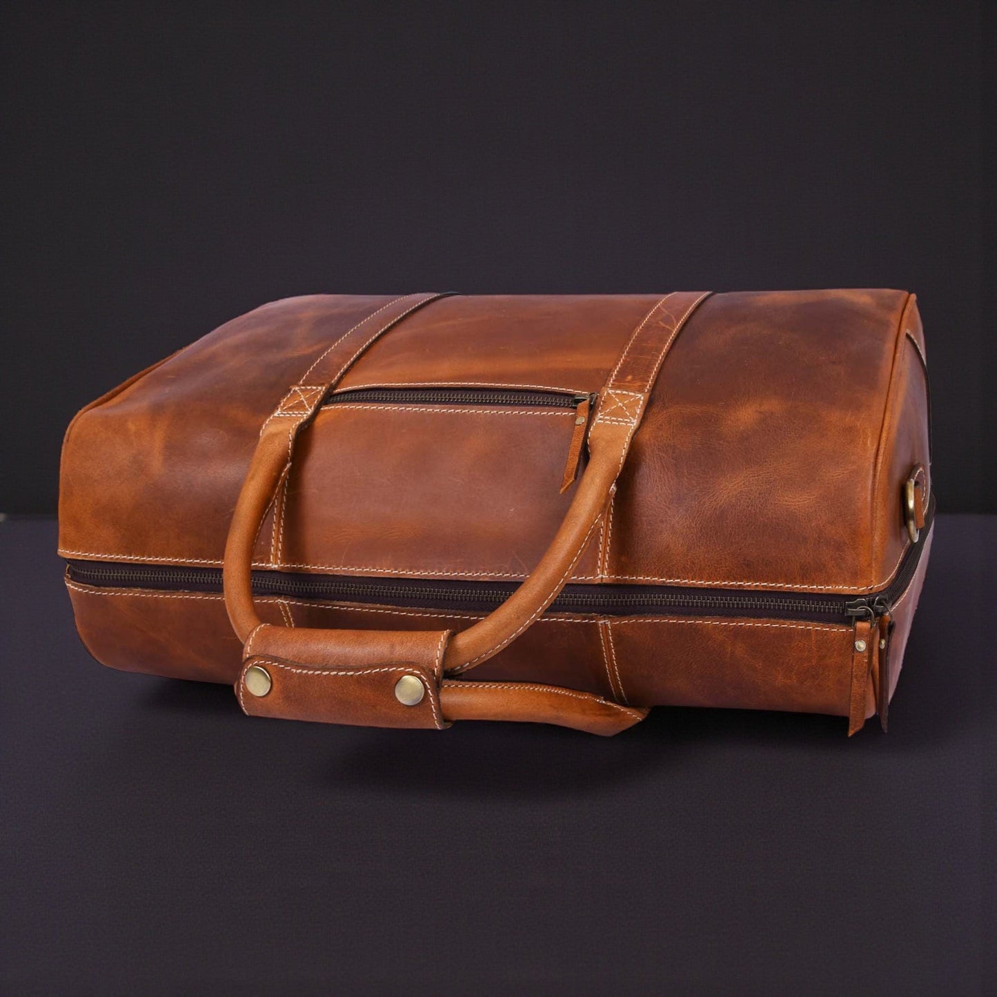 Le sac de voyage Wayfarer - Sac de sport classique en cuir pleine fleur couleur cognac