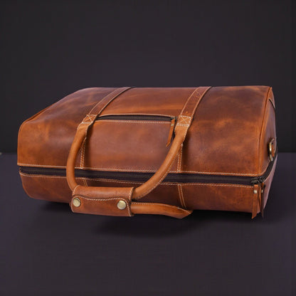 Le sac de voyage Wayfarer - Sac de sport classique en cuir pleine fleur couleur cognac