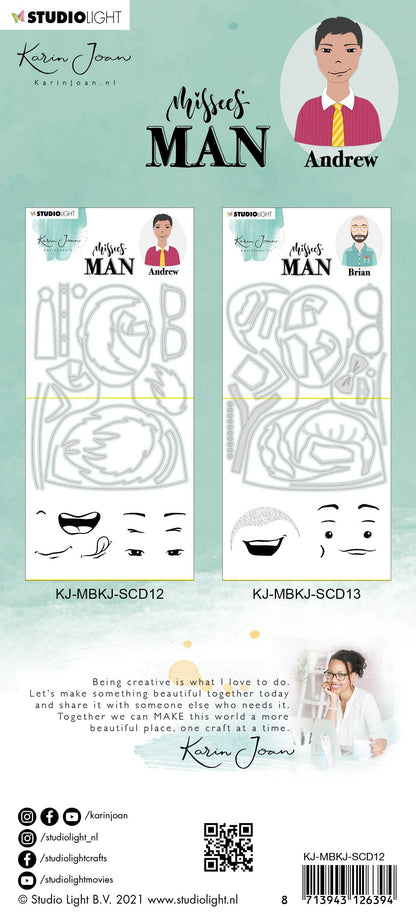 KJ Stamp & Cutting Die Missees Man Classic Missees By Karin Joan 110x185mm nr.12