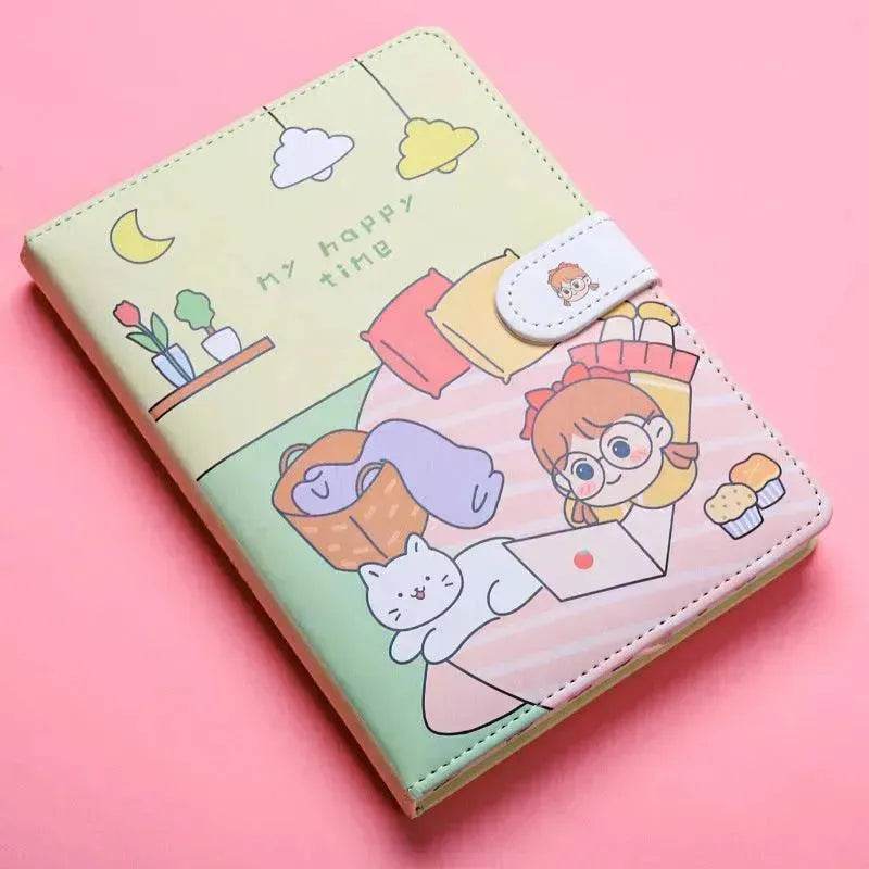 Kaba Bear Hippo Small White Magnetic Buckle Notebook Portable Notebook Girl Heart Creative Cute Hand Book