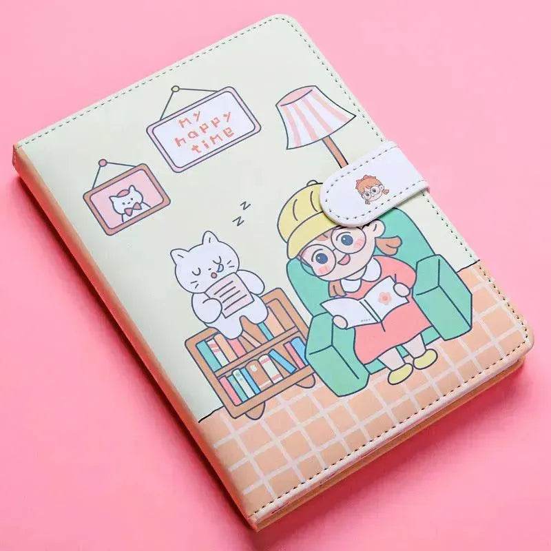 Kaba Bear Hippo Small White Magnetic Buckle Notebook Portable Notebook Girl Heart Creative Cute Hand Book