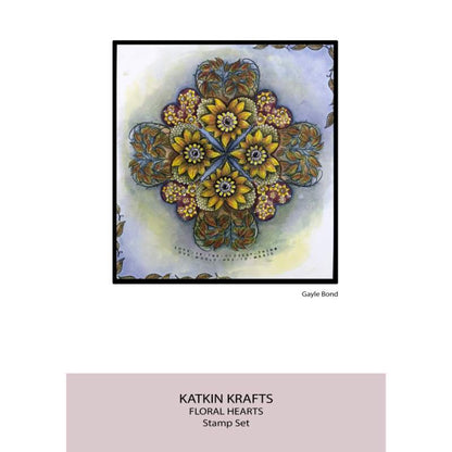 Katkin Krafts Cœurs Floraux 6 po x 8 po Ensemble de Tampons Transparents