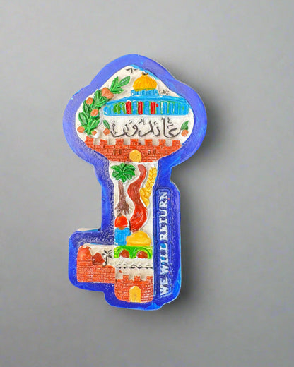 Handcrafted Mosaic Palestine Map Magnets – 4 Unique Variations