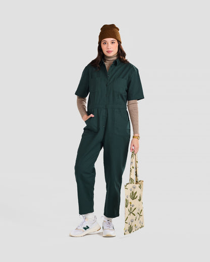 Combinaison en sergé kaki pour femme