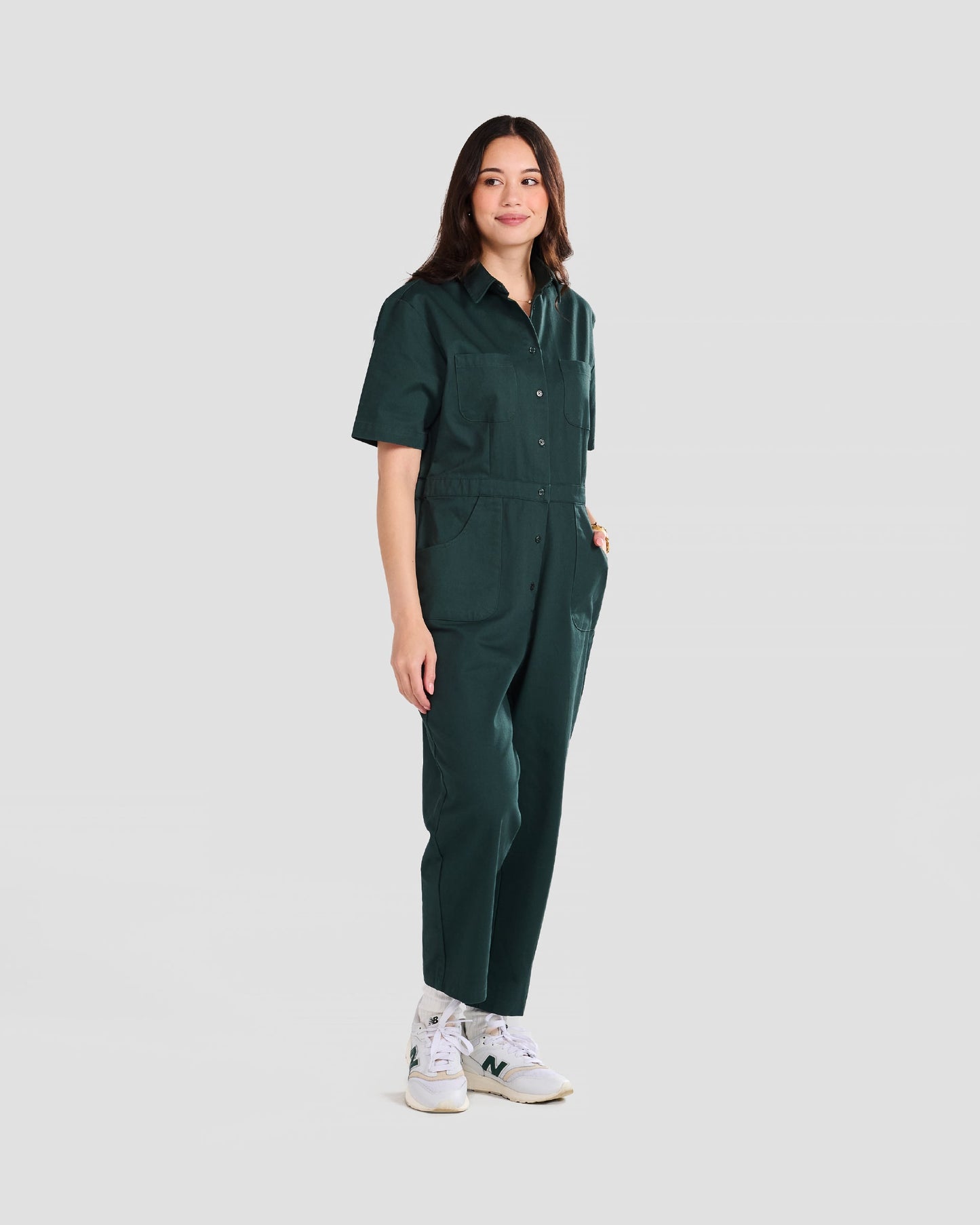 Combinaison en sergé kaki pour femme