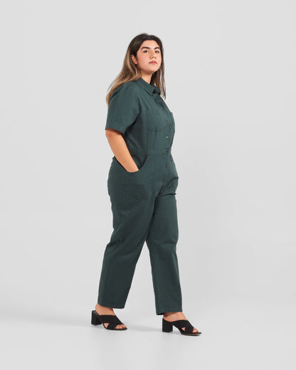 Combinaison en sergé kaki pour femme