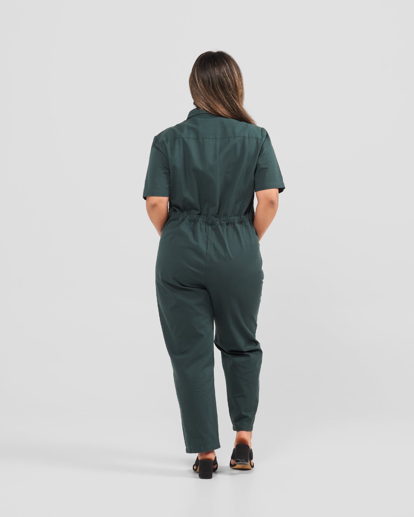 Combinaison en sergé kaki pour femme