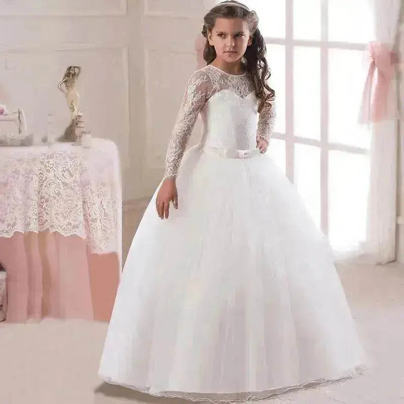 Kids Long Flower Girl Dress Dress
