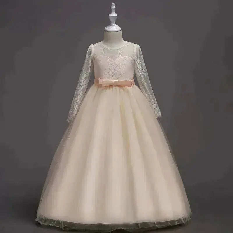 Kids Long Flower Girl Dress Dress