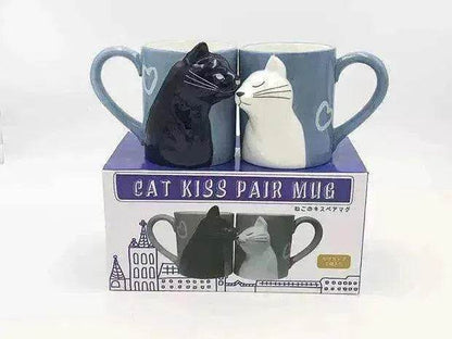 Kiss Cat Coffee Couple Handmade Mug