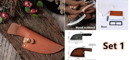 Kitchen Butcher Chef's Knife Kitchen Chopping Knife and Scabbard