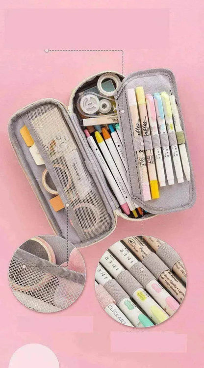 Korean Style Canvas Pencil Case for School
