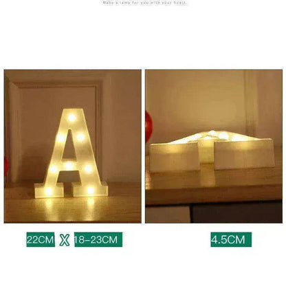 LED Night Light A-Z 0-9 Battery Lamp Wedding Party Decor