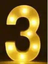 LED Night Light A-Z 0-9 Battery Lamp Wedding Party Decor
