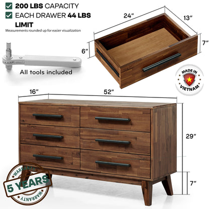 Acacia Legacy Solid Wood Dresser for Timeless Elegance and Durability